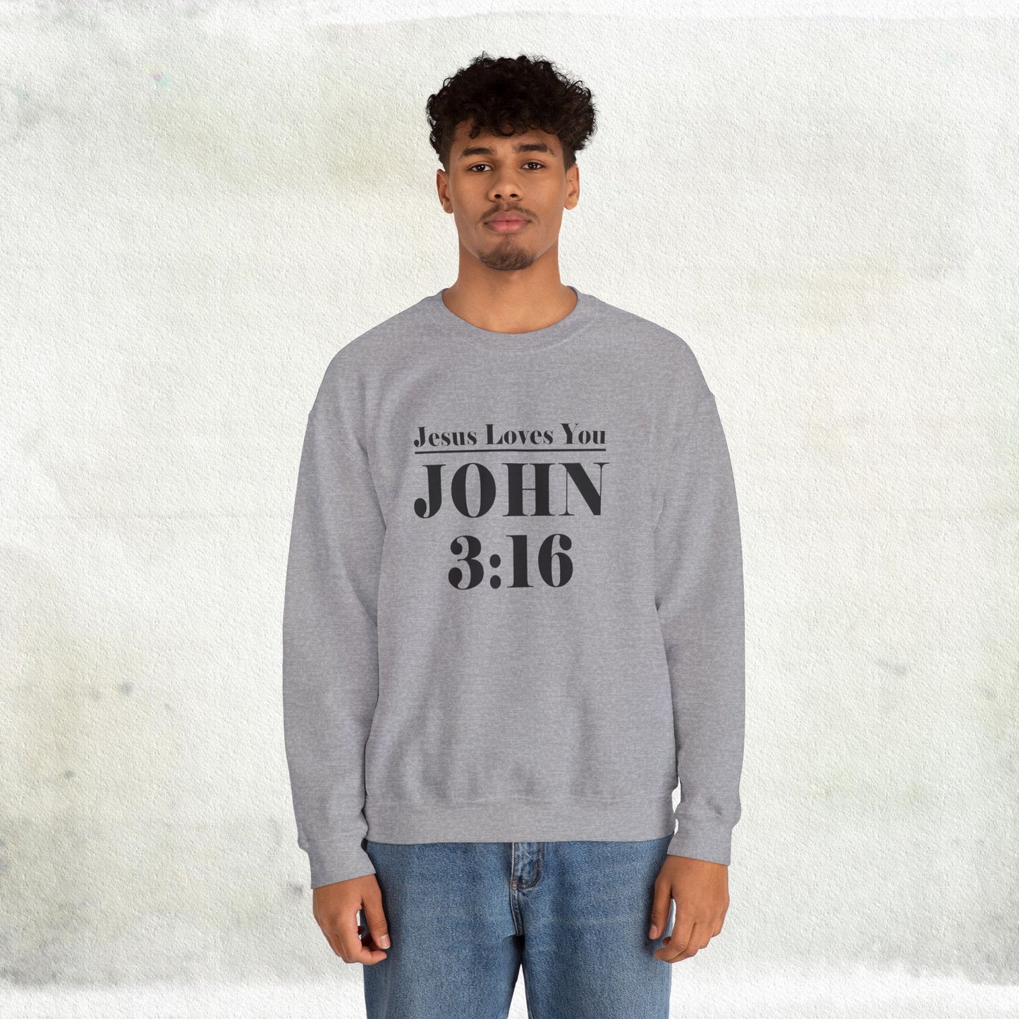 John 3:16 Unisex Heavy Blend Crewneck Sweatshirt - Scripture-inspired Christian Apparel