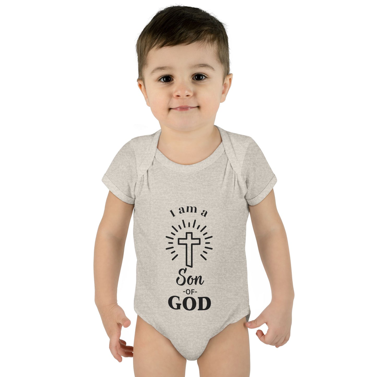 Christian Infant and Toddler Bodysuit - "I am a Son of God" - Perfect Baby Gift for Baptism or Baby Shower