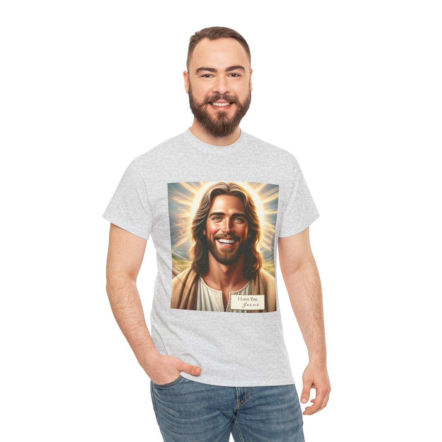 Faith-Inspired Fashion - Jesus Loves You Unisex Heavy Cotton Tee