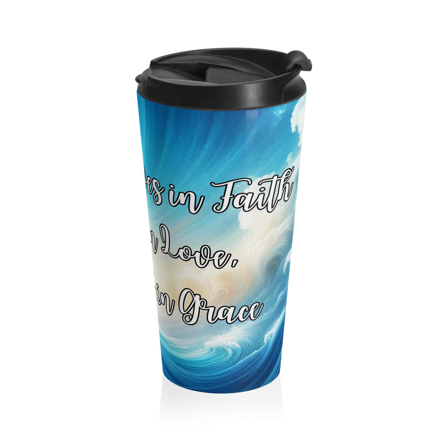 Inspirational Beach Waves Travel Mug - "Making Waves in Faith" - Perfect Gift for Ocean Lovers