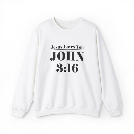 John 3:16 Unisex Heavy Blend Crewneck Sweatshirt - Scripture-inspired Christian Apparel