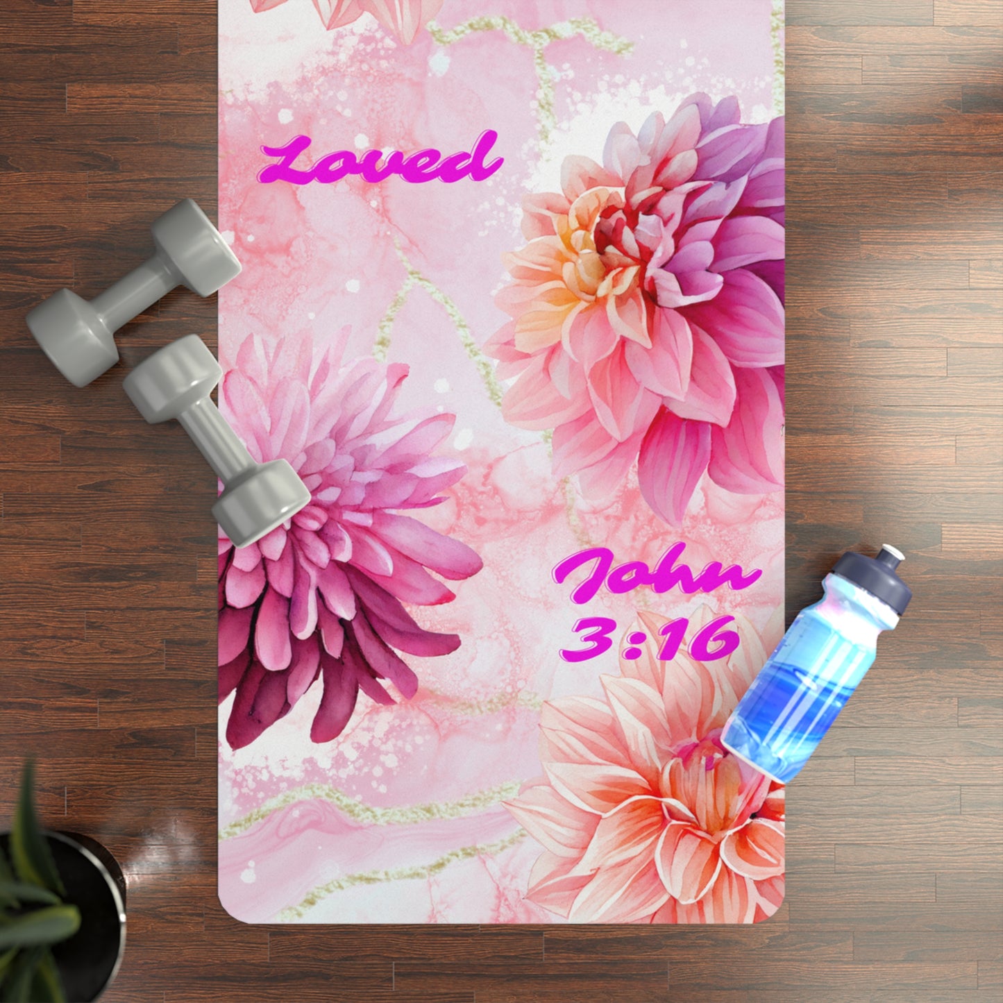 You Are Loved - John 3:16 Rubber Yoga Mat