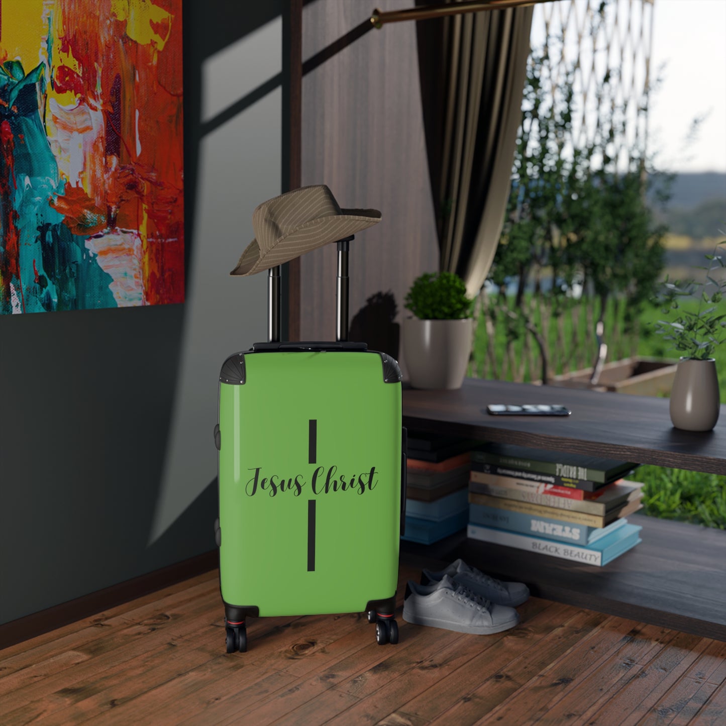 Jesus Christ Cross Suitcase | Durable Travel Gear | Faith-Inspired Design | Stylish & Secure Luggage