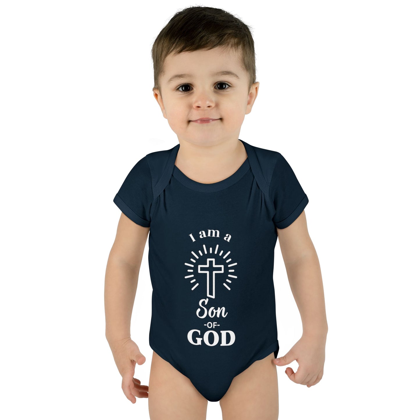 Christian Infant and Toddler Bodysuit - "I am a Son of God" - Perfect Baby Gift for Baptism or Baby Shower
