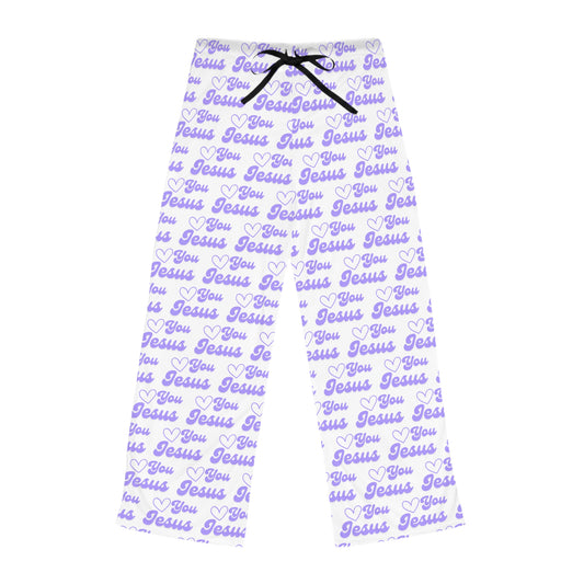 Snuggle Up in Faith – Cozy Women's Pajama Pants with 'Love You Jesus' Design!