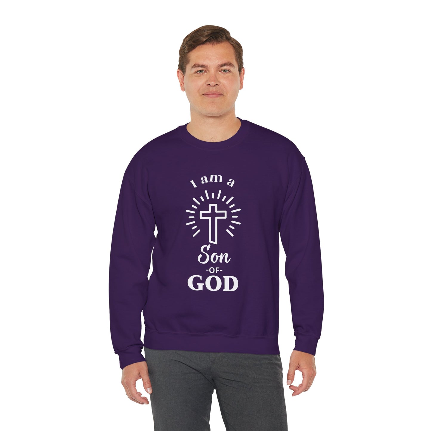 Unisex Christian Crewneck Sweatshirt - "I am a Son of God"