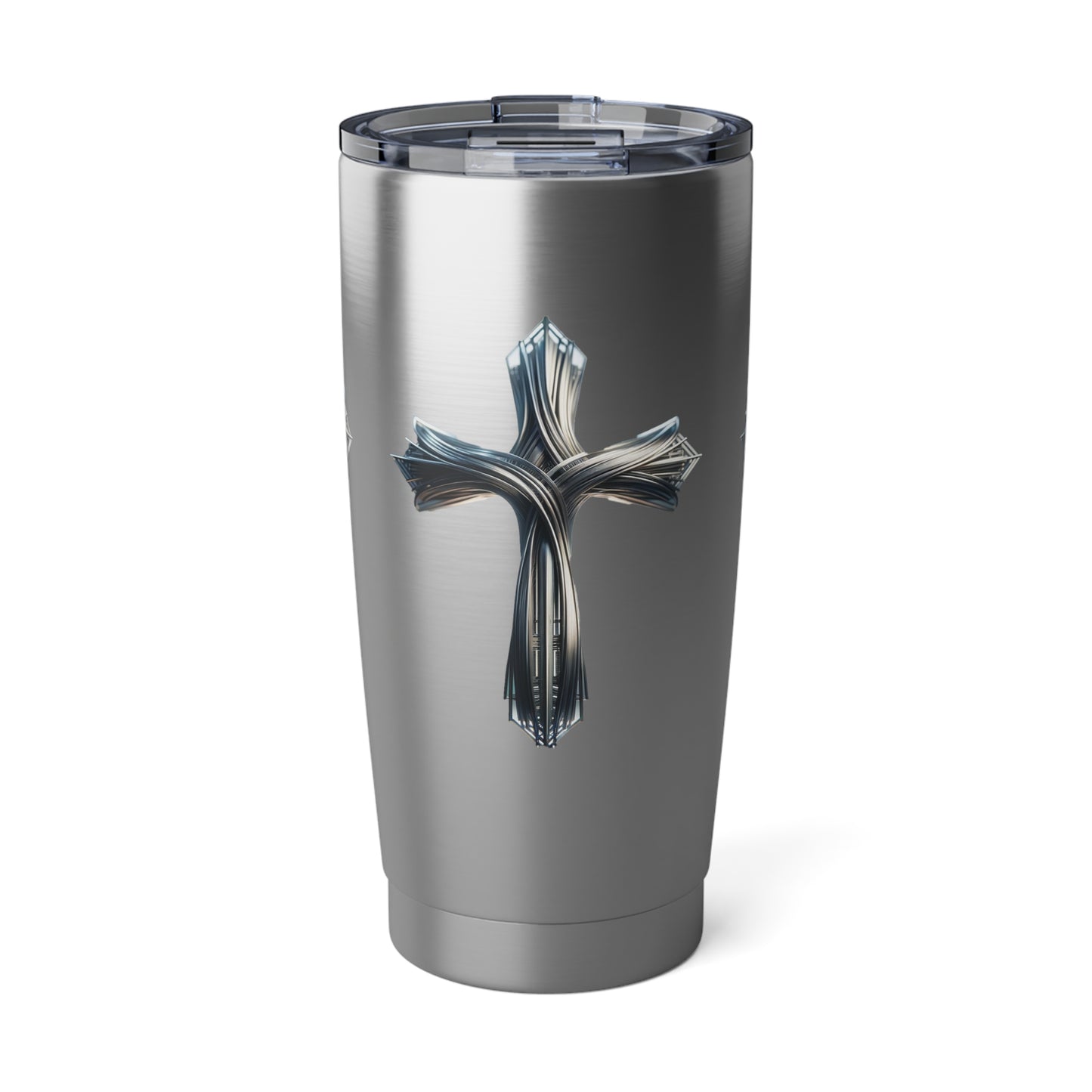 Forged Elegance: The Metallic Cross 20 oz Steel Tumbler