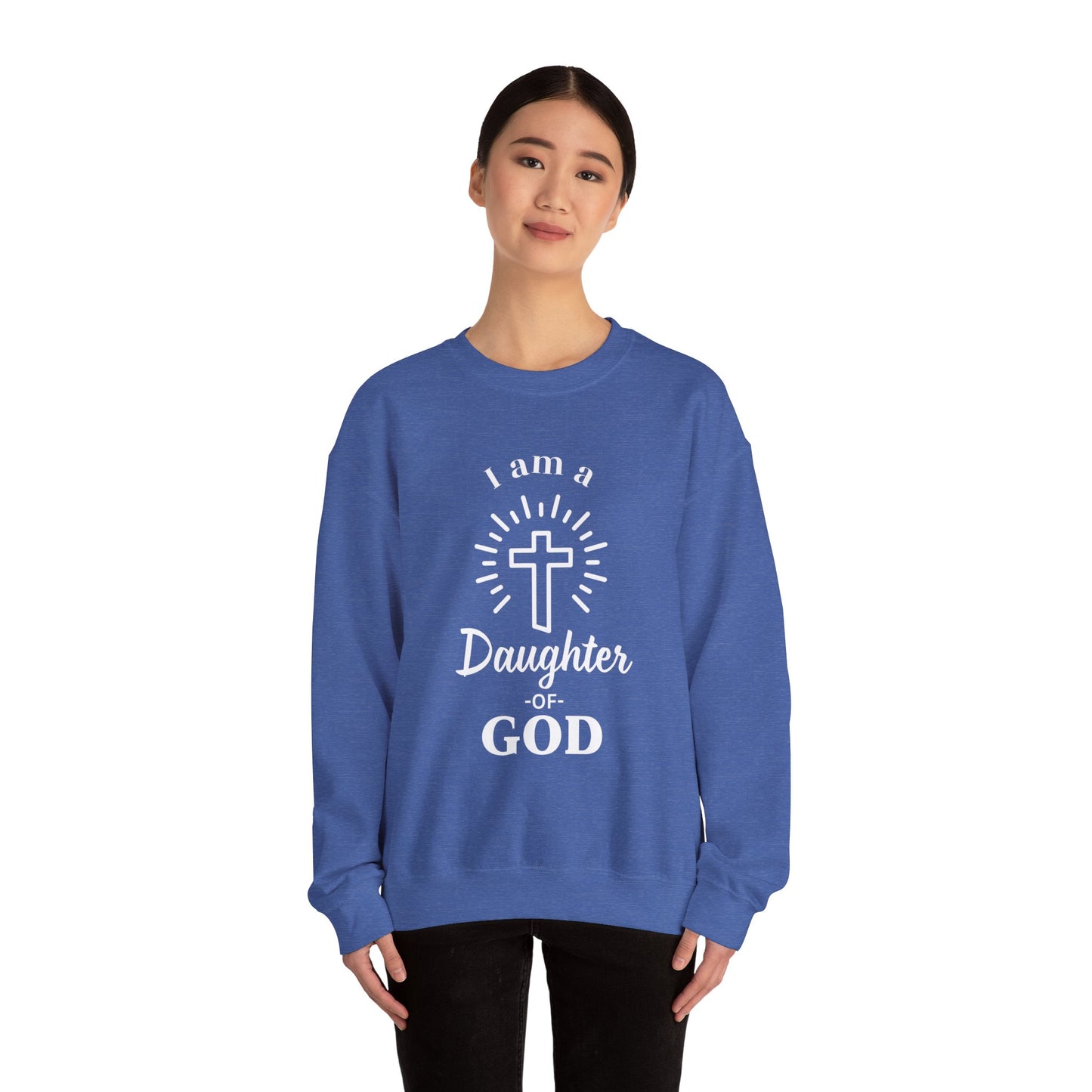 Daughter of God Crewneck Sweatshirt - Faith-Inspired Unisex Heavy Blend