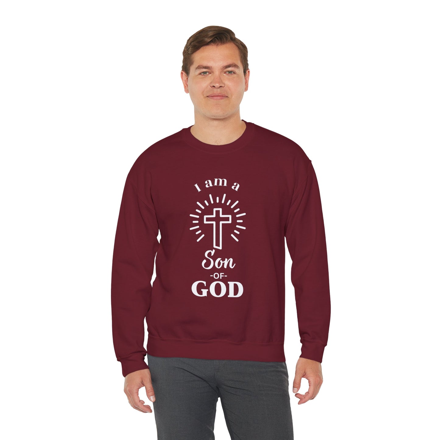 Unisex Christian Crewneck Sweatshirt - "I am a Son of God"