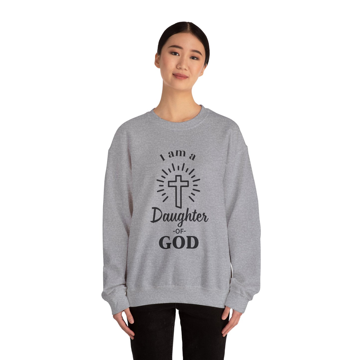 Daughter of God Crewneck Sweatshirt - Faith-Inspired Unisex Heavy Blend