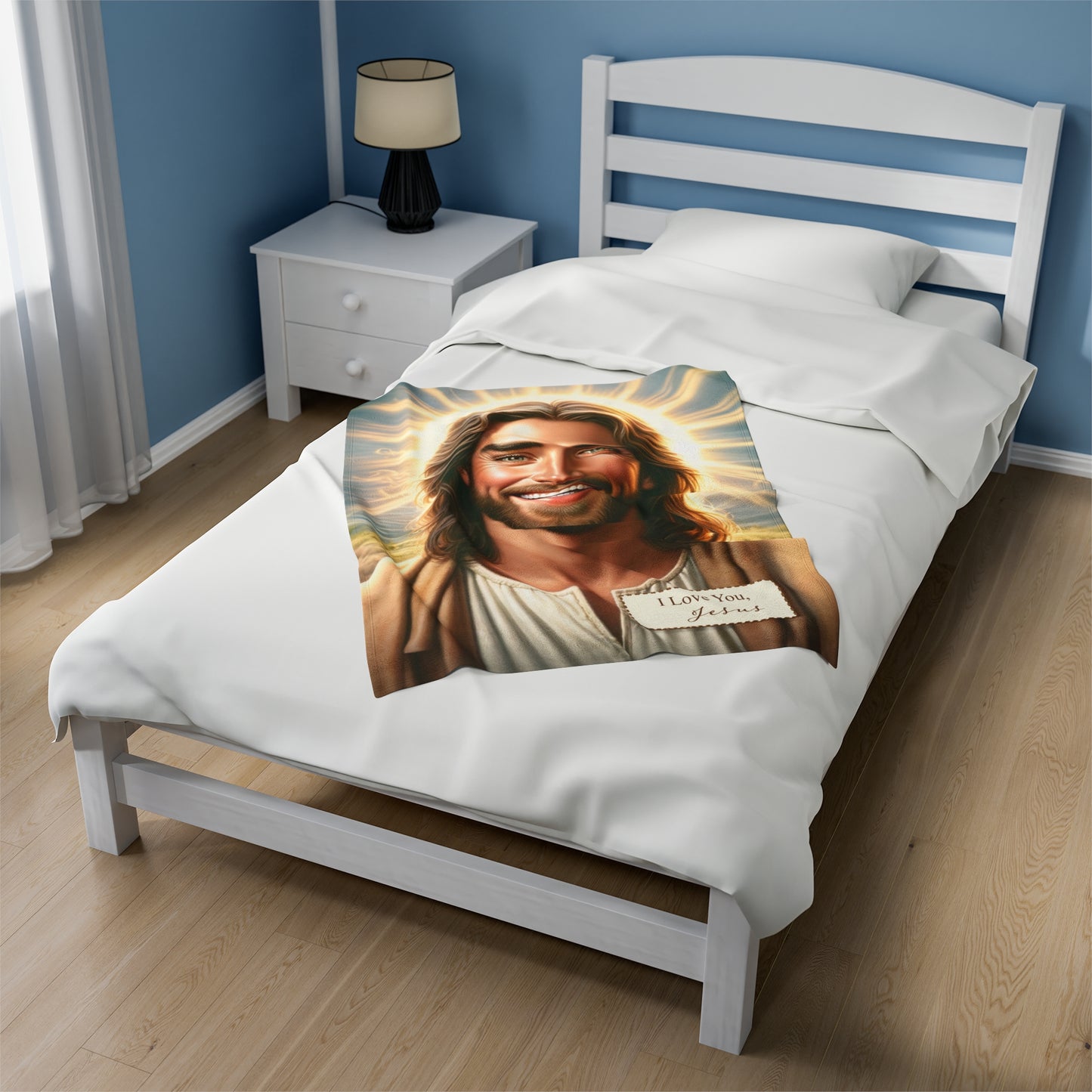 Blessed Comfort - Jesus Loves You Velveteen Plush Blanket