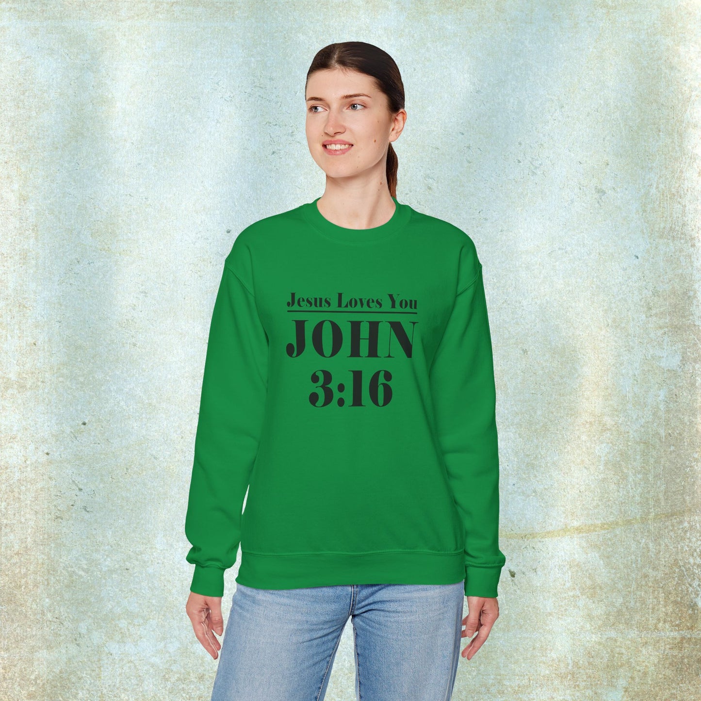 John 3:16 Unisex Heavy Blend Crewneck Sweatshirt - Scripture-inspired Christian Apparel