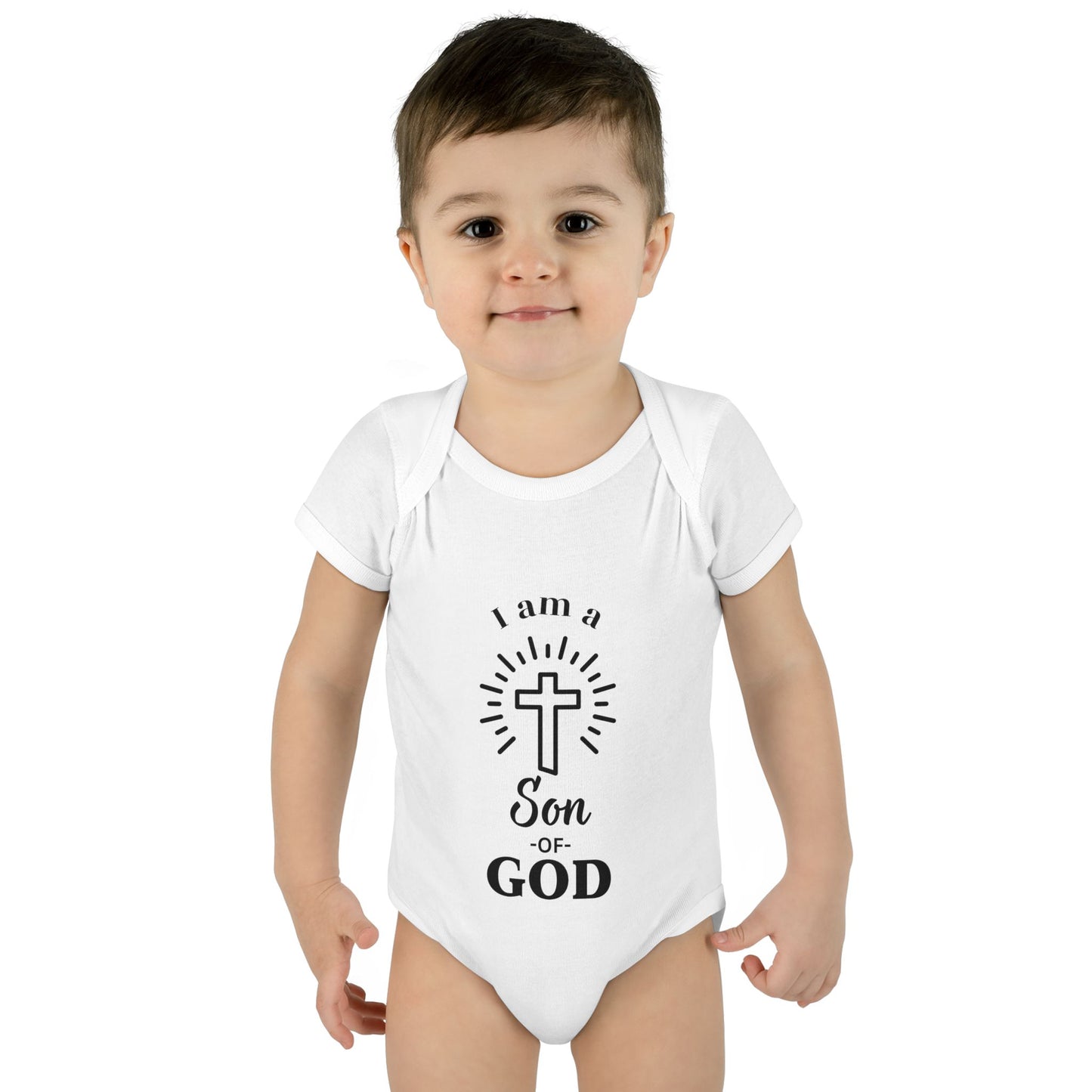 Christian Infant and Toddler Bodysuit - "I am a Son of God" - Perfect Baby Gift for Baptism or Baby Shower