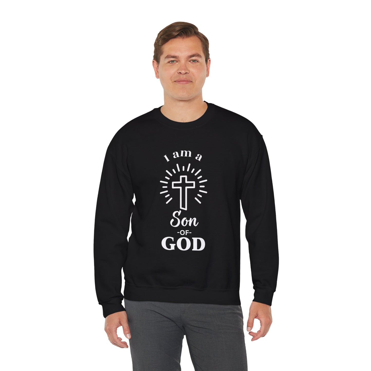 Unisex Christian Crewneck Sweatshirt - "I am a Son of God"