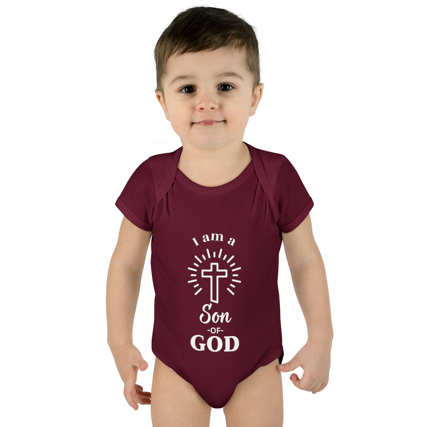 Christian Infant and Toddler Bodysuit - "I am a Son of God" - Perfect Baby Gift for Baptism or Baby Shower