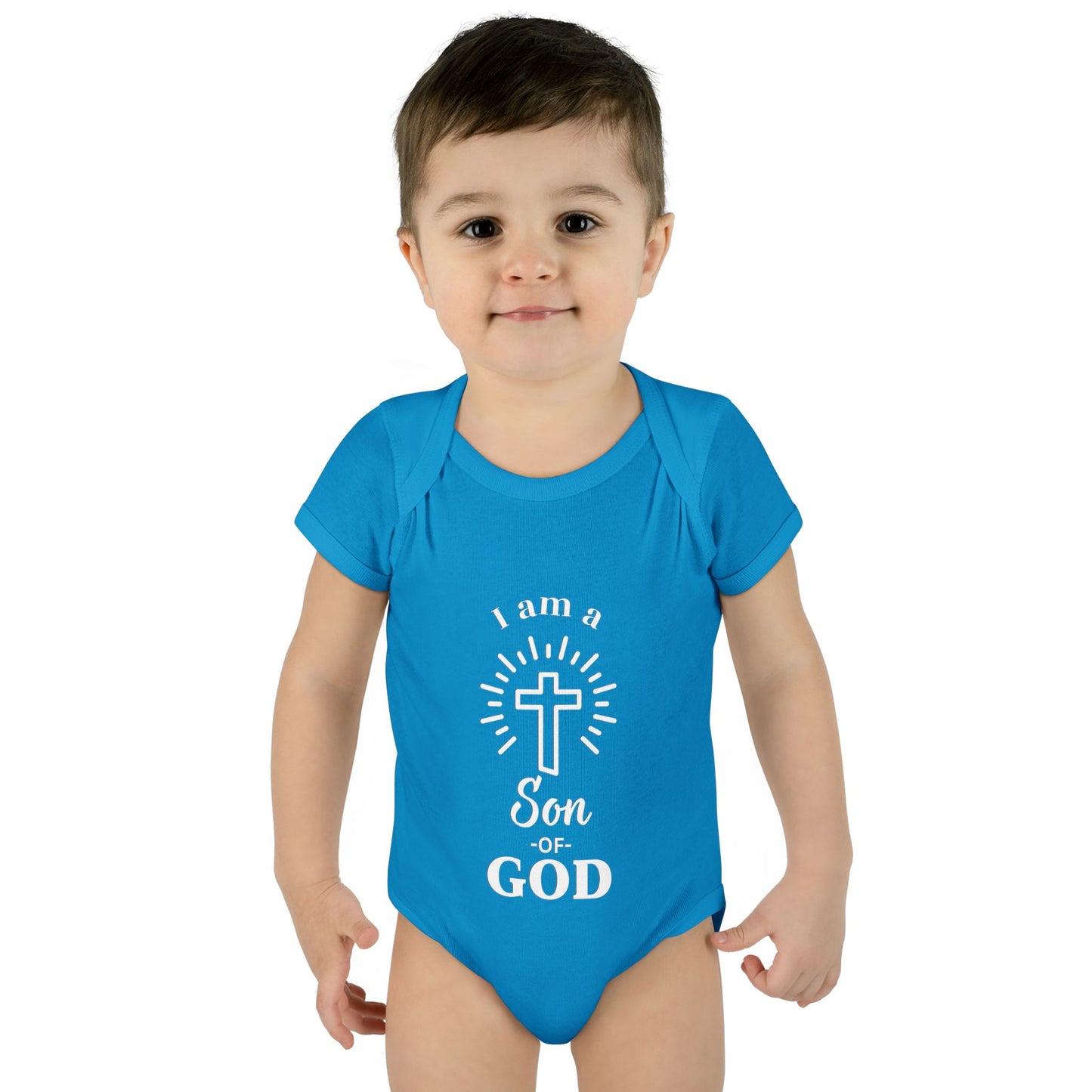 Christian Infant and Toddler Bodysuit - "I am a Son of God" - Perfect Baby Gift for Baptism or Baby Shower