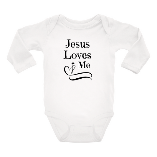 Jesus Loves Me Long Sleeve Onesie