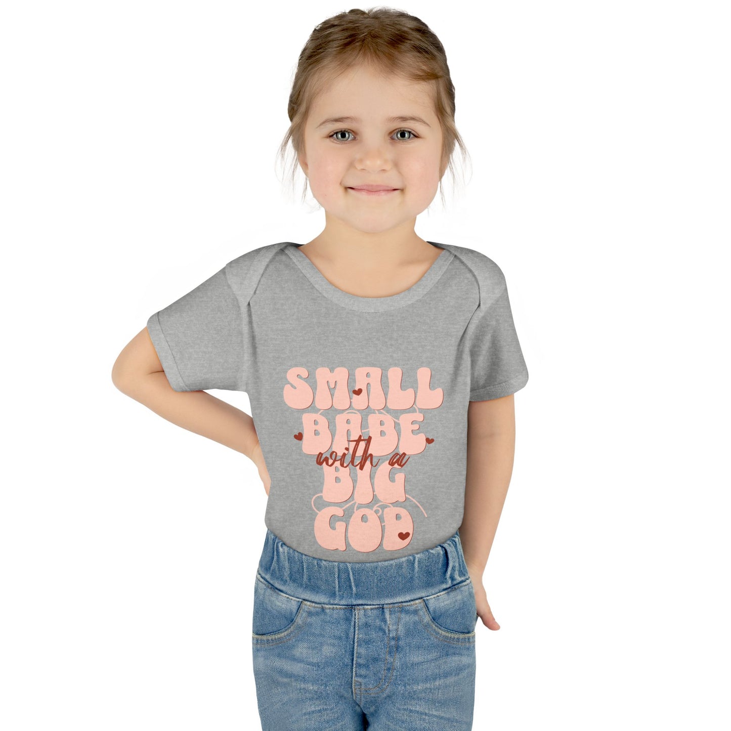 Infant Bodysuit - 'Small Babe with a Big God' - Cute Girl Rib Bodysuit