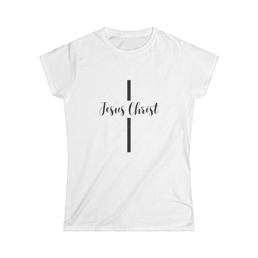 Christian Cross Women's Tee Shirt - Minimalist Jesus Christ Design