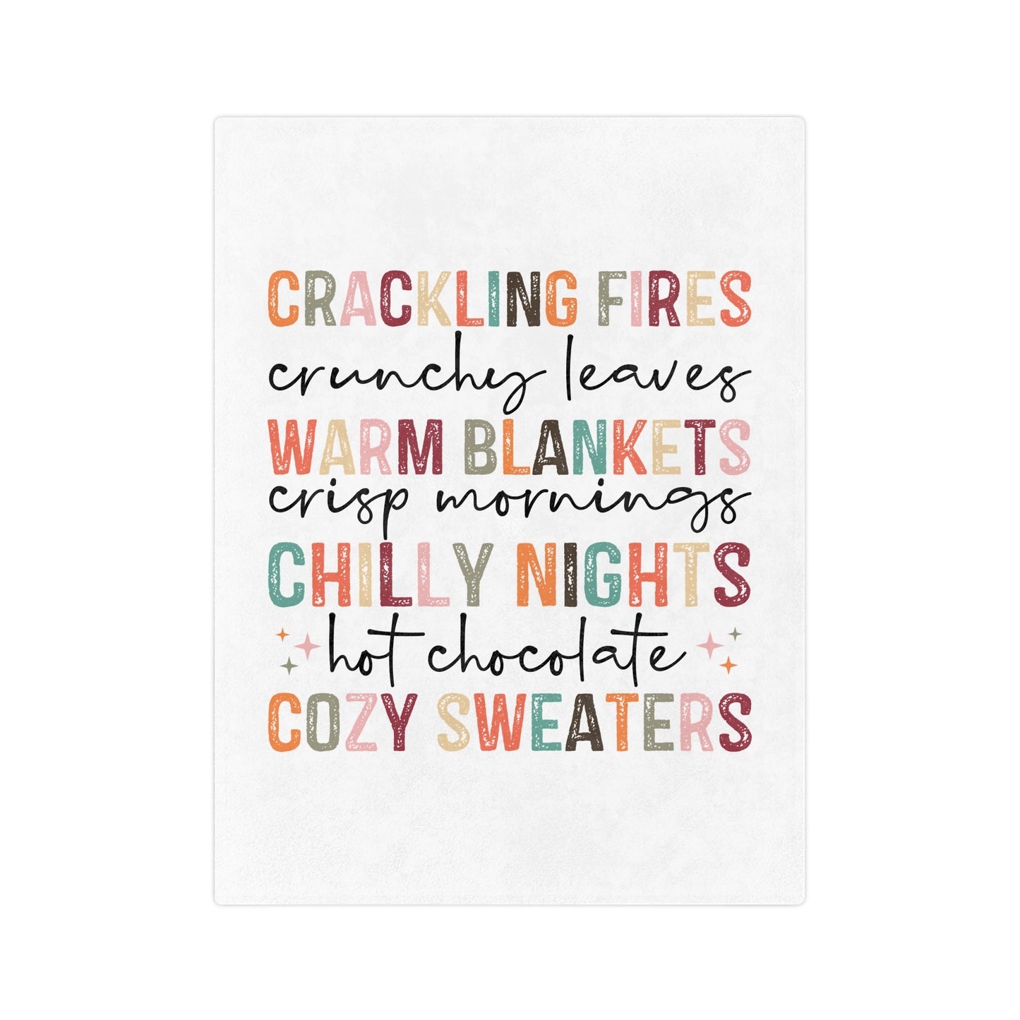 Velveteen Blanket Cozy - Fall & Winter Vibes, Fireside Snuggles, Hot Cocoa, Autumn Leaves, Microfiber Throw