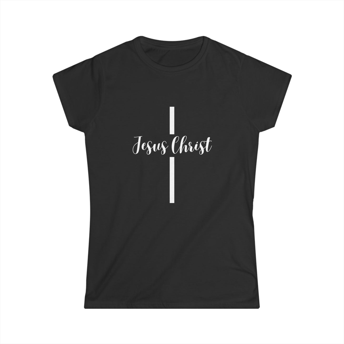 Christian Cross Women's Tee Shirt - Minimalist Jesus Christ Design