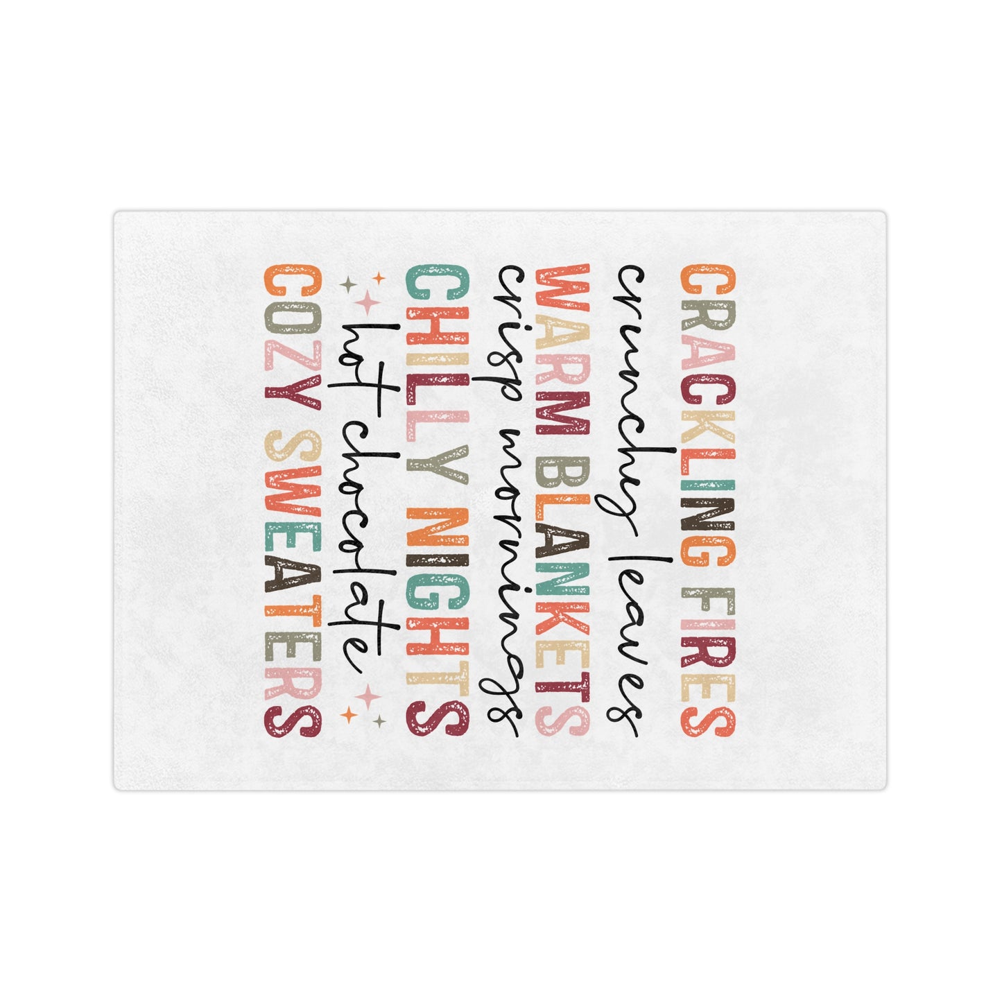 Velveteen Blanket Cozy - Fall & Winter Vibes, Fireside Snuggles, Hot Cocoa, Autumn Leaves, Microfiber Throw